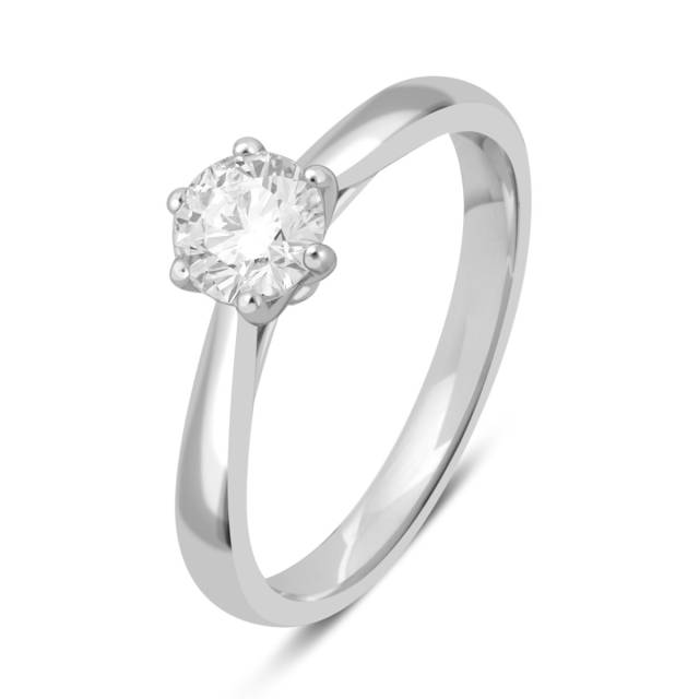 Помолвочное  кольцо из белого золота с бриллиантом (042381)
