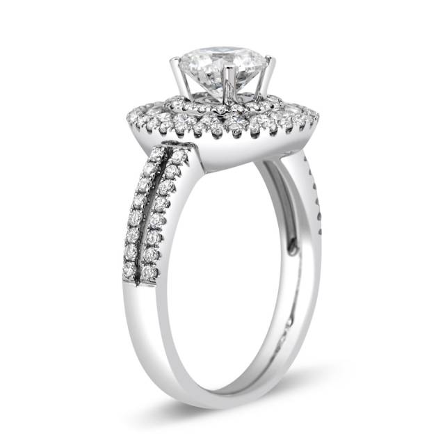 Помолвочное кольцо из белого золота с бриллиантами (007183)