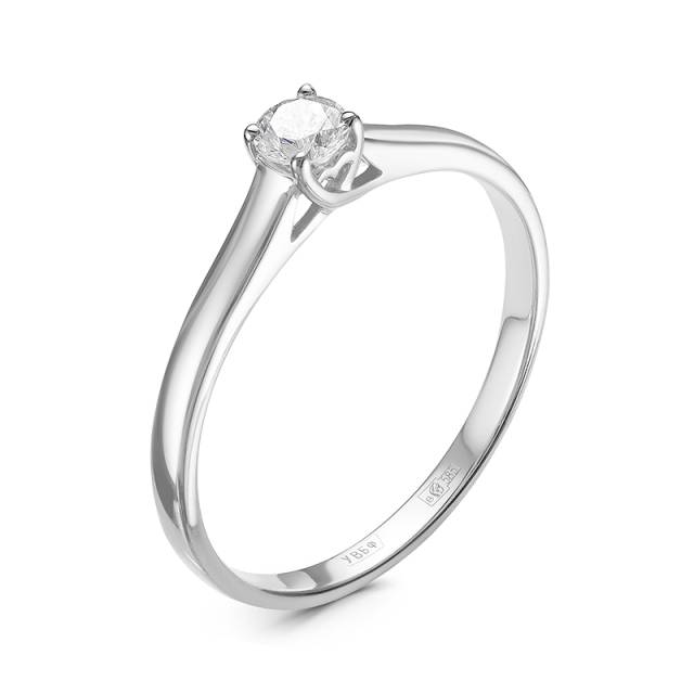 Помолвочное кольцо из белого золота с бриллиантом (043835)