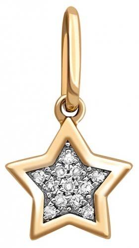 Кулон из комбинированного золота с бриллиантами "Звезда"