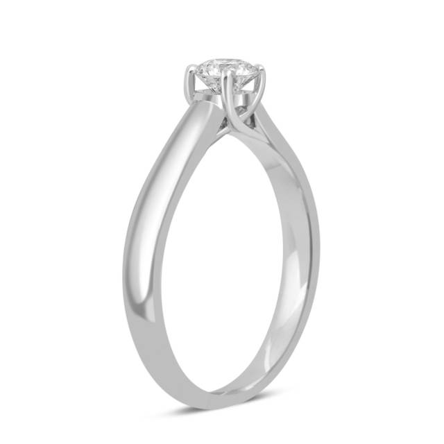 Помолвочное  кольцо из платины с бриллиантом (055167)