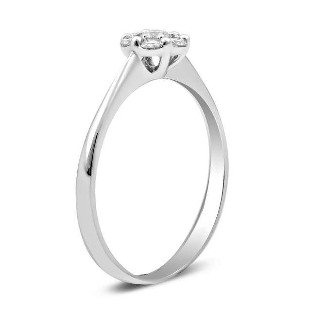 Помолвочное кольцо из белого золота с бриллиантами (025166)
