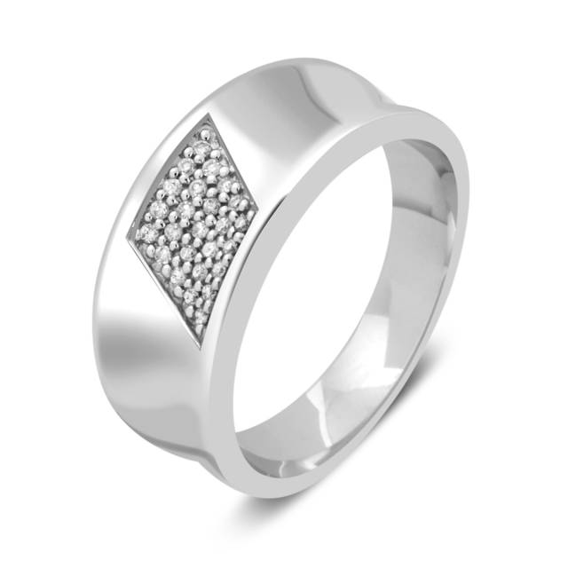 Кольцо из белого золота с бриллиантами (018008)