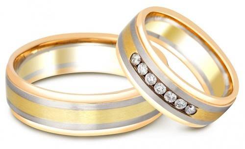 Обручальное кольцо с бриллиантами Мокуме Гане Peter Heim 16.0