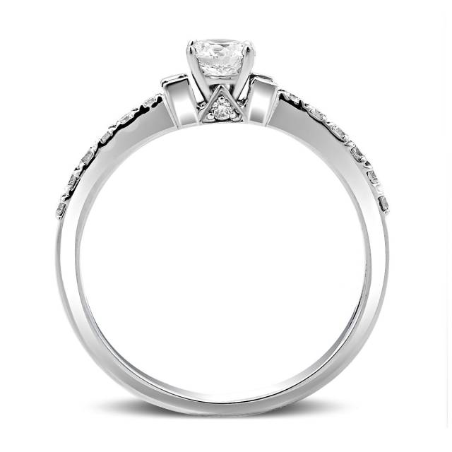 Помолвочное кольцо из белого золота с бриллиантами (018566)