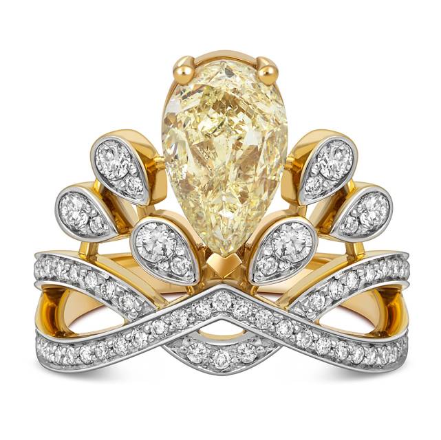 Кольцо из жёлтого золота с бриллиантами (052381)