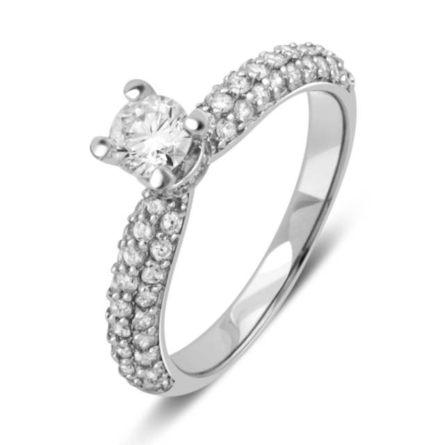 Помолвочное кольцо из белого золота с бриллиантами (035759)