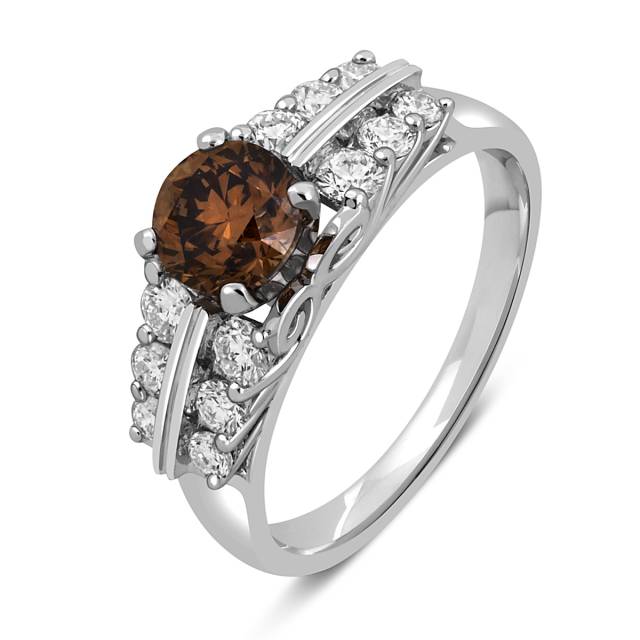 Помолвочное кольцо из белого золота с бриллиантами (025103)