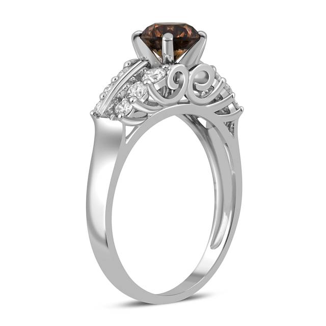 Помолвочное кольцо из белого золота с бриллиантами (025103)