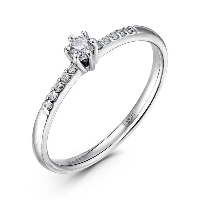 Помолвочное кольцо из белого золота с бриллиантами (055003)