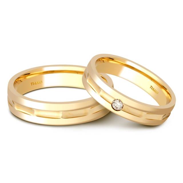 Обручальное кольцо из жёлтого золота Tiamo (045621)