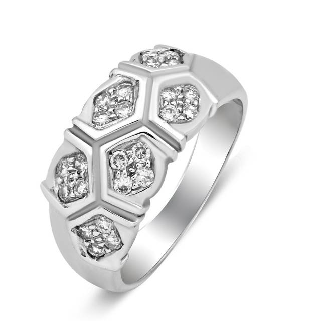 Кольцо из белого золота с бриллиантами (023855)