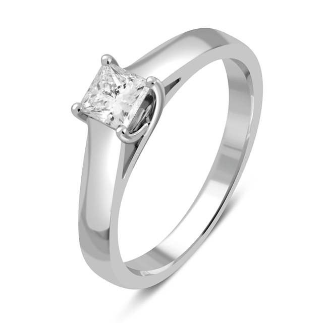 Помолвочное кольцо из белого золота с бриллиантом (053729)
