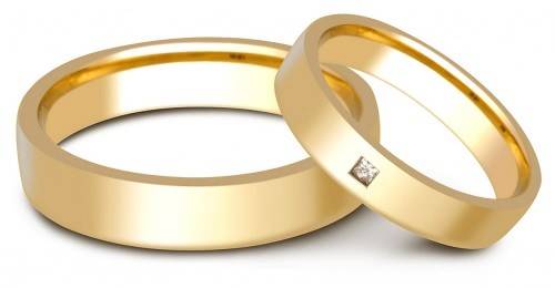 Обручальное кольцо из жёлтого золота с бриллиантом 16.5