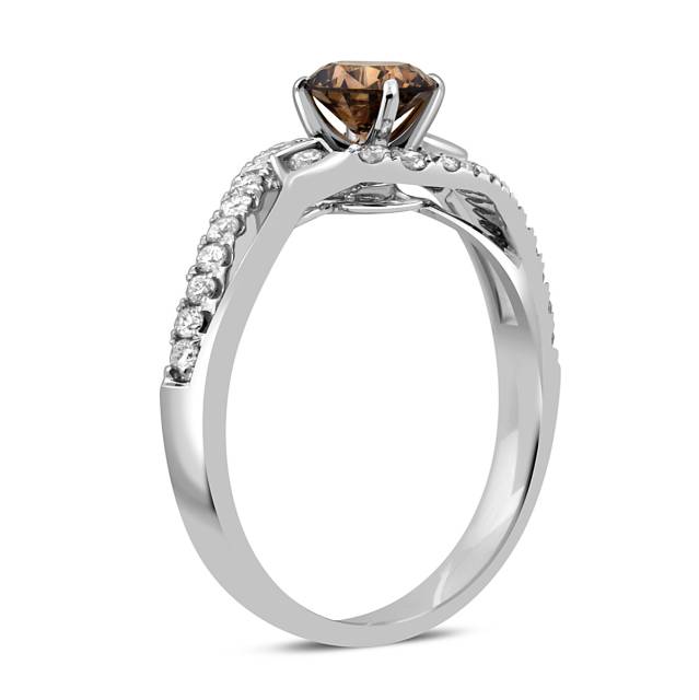 Помолвочное кольцо из белого золота с бриллиантами (048181)