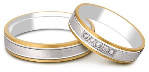 Обручальное кольцо из комбинированного золота 18.0