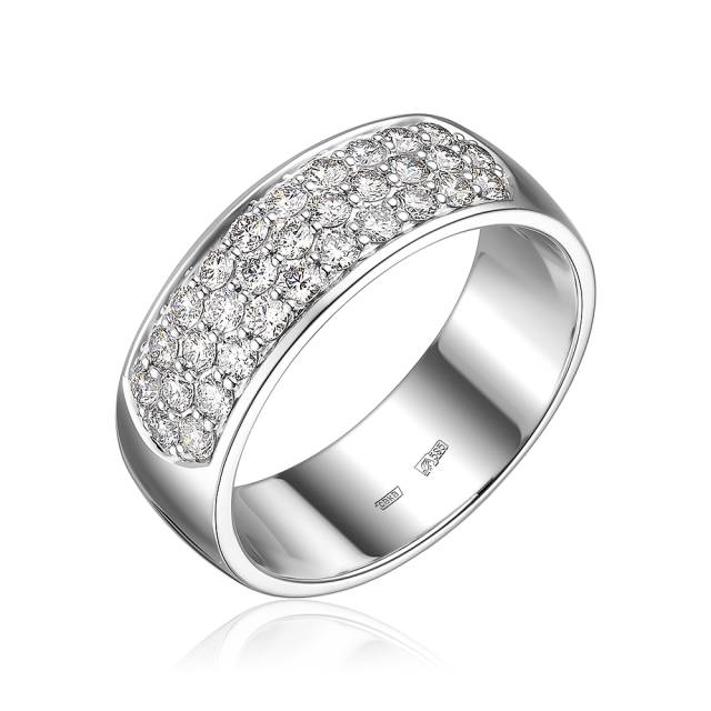 Кольцо из белого золота с бриллиантами (052845)