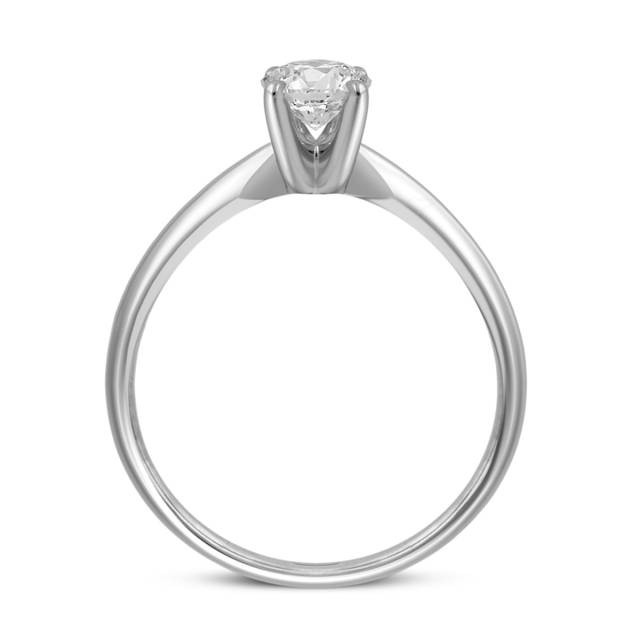 Помолвочное  кольцо из платины с бриллиантом (049555)