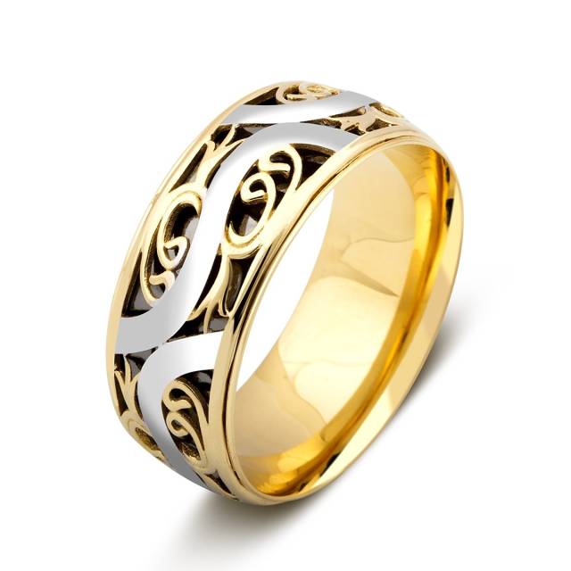 Обручальное кольцо из комбинированного золота (024475)