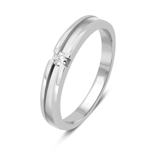 Помолвочное кольцо из белого золота с бриллиантом (045304)