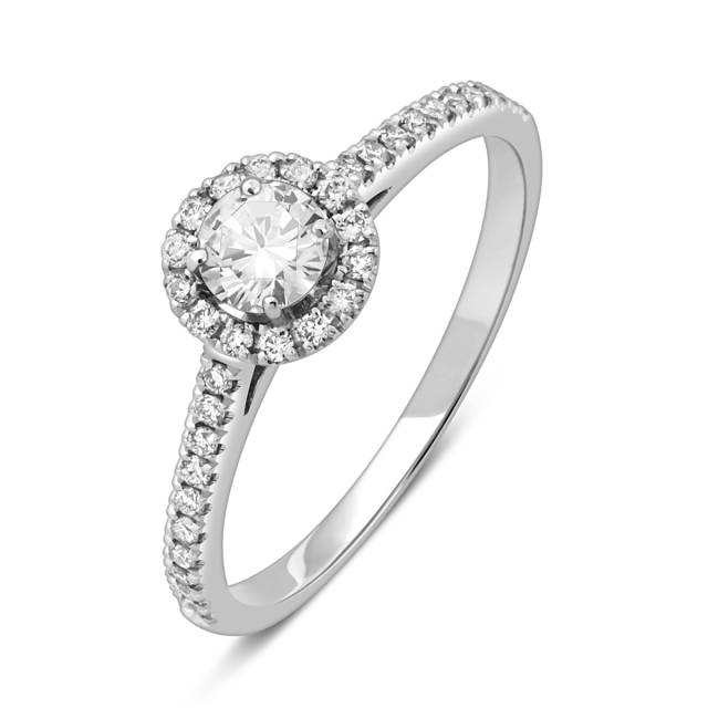 Помолвочное кольцо из белого золота с бриллиантами (049412)