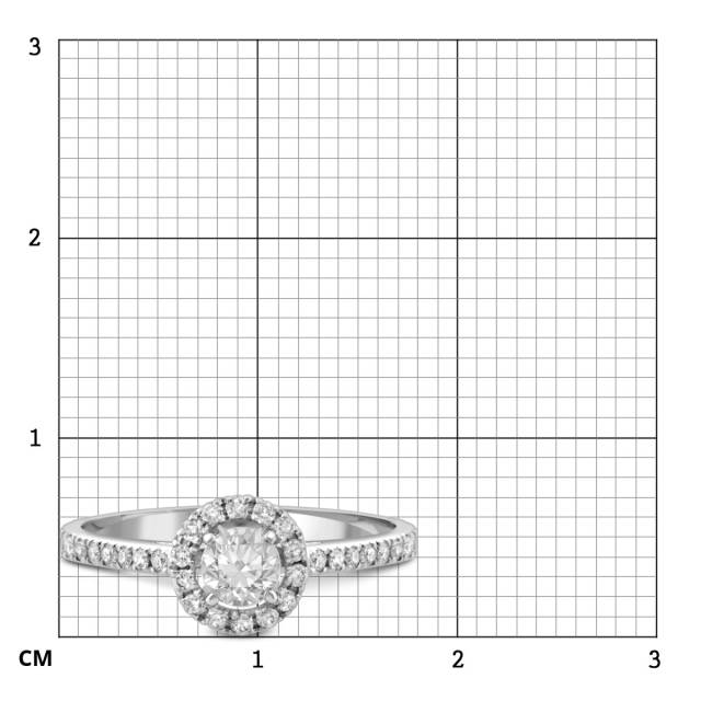 Помолвочное кольцо из белого золота с бриллиантами (049412)