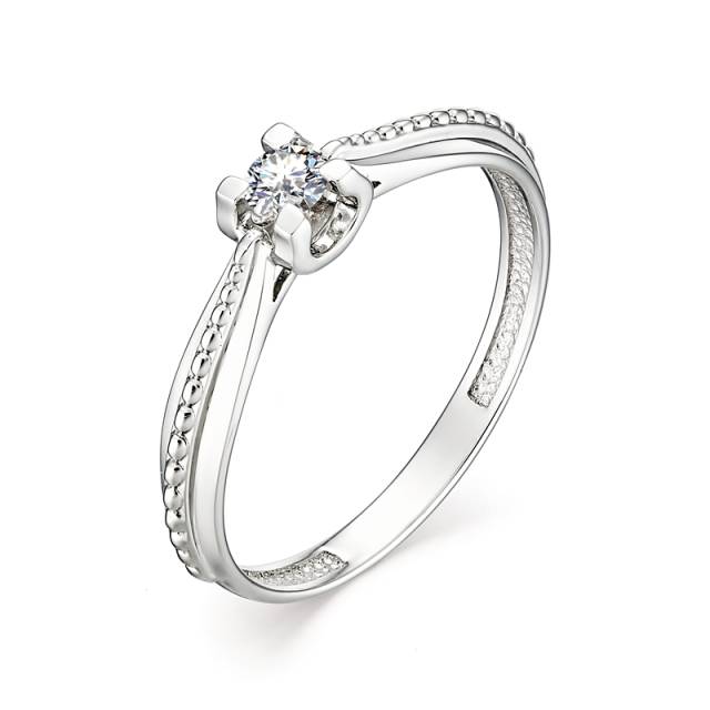 Помолвочное кольцо из белого золота с бриллиантом (039529)