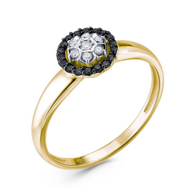 Кольцо из жёлтого золота с бриллиантами (051489)