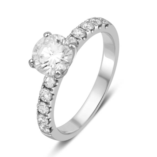 Помолвочное  кольцо из белого золота с бриллиантами (035549)
