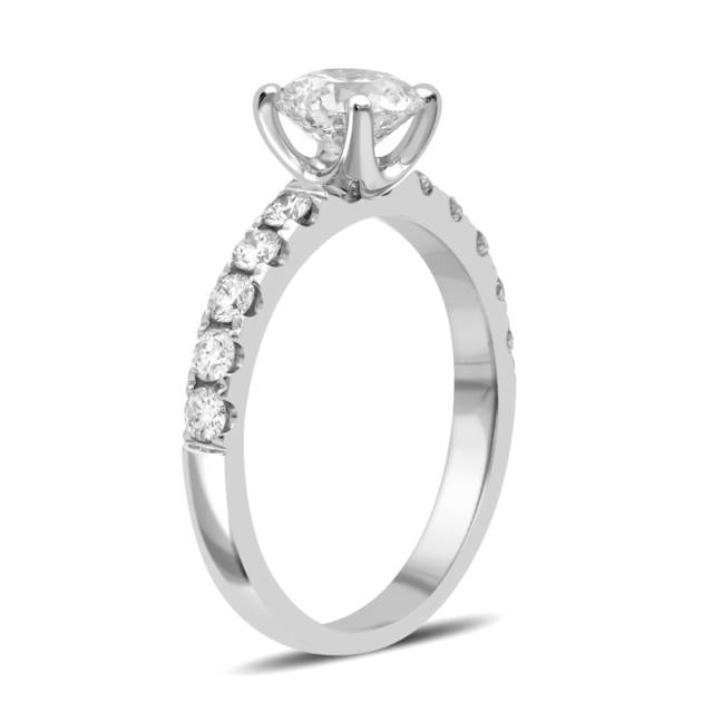 Помолвочное  кольцо из белого золота с бриллиантами (035549)
