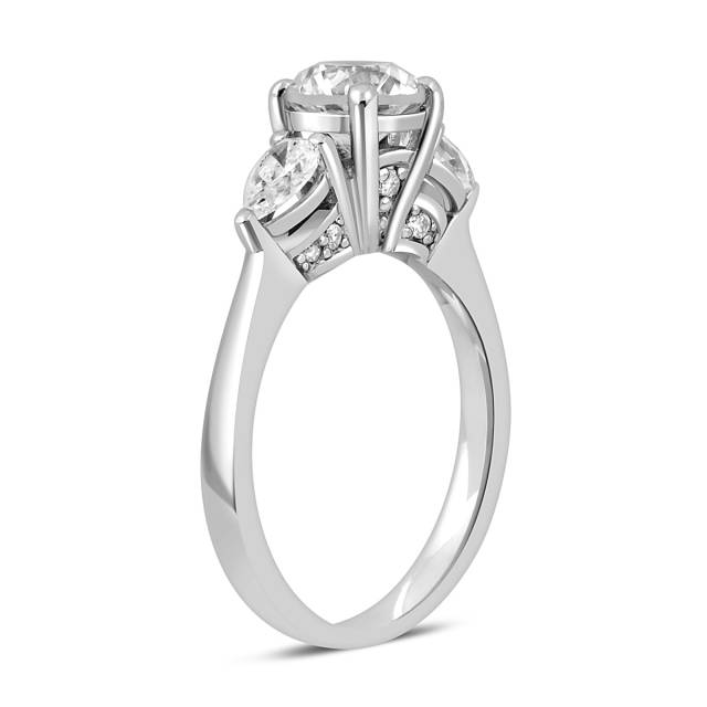 Помолвочное кольцо из белого золота с бриллиантами (048098)