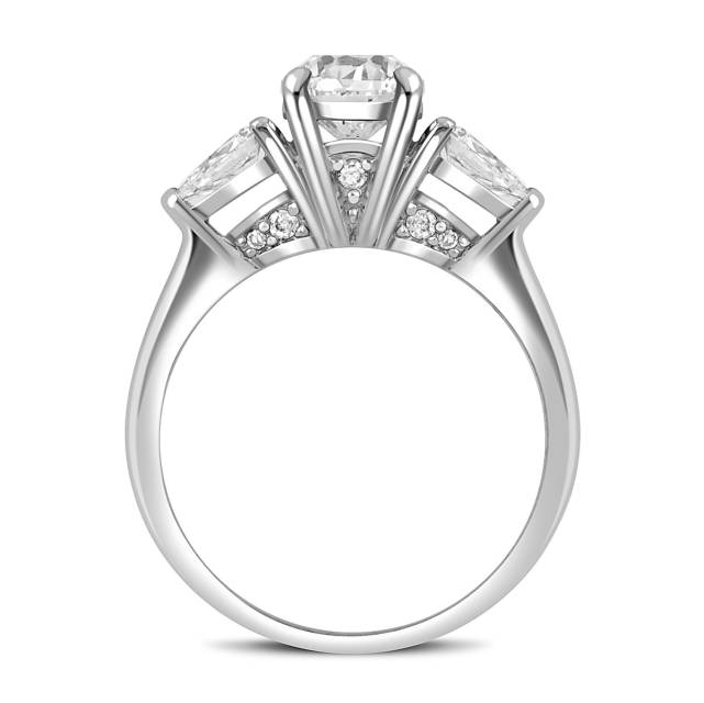 Помолвочное кольцо из белого золота с бриллиантами (048098)