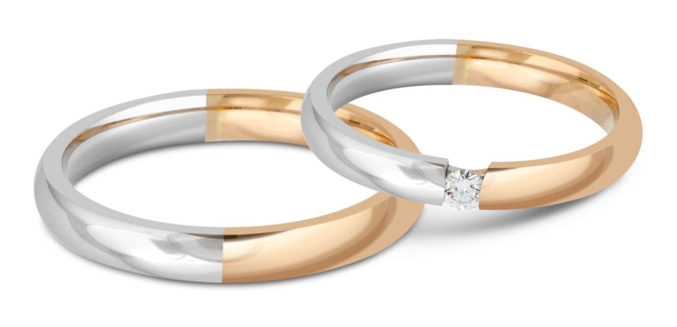 Обручальное кольцо из комбинированного золота (029080)