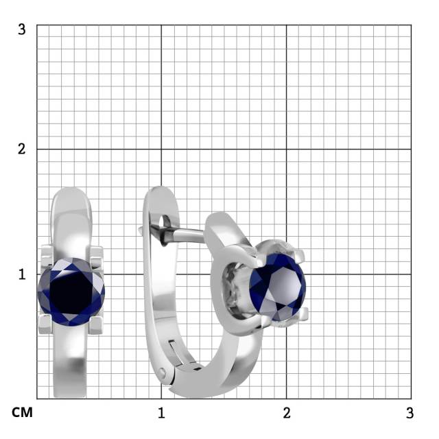 Серьги из белого золота с сапфирами (041368)