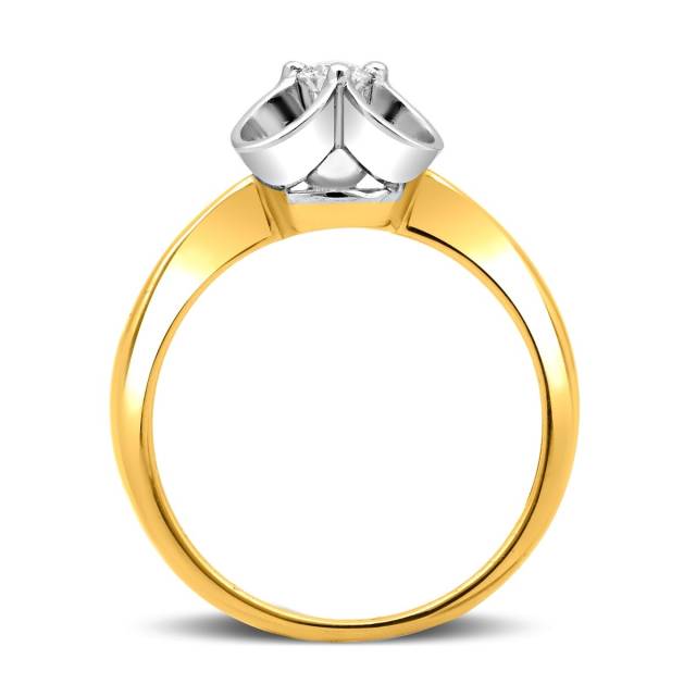 Помолвочное кольцо из комбинированного золота с бриллиантом (018441)