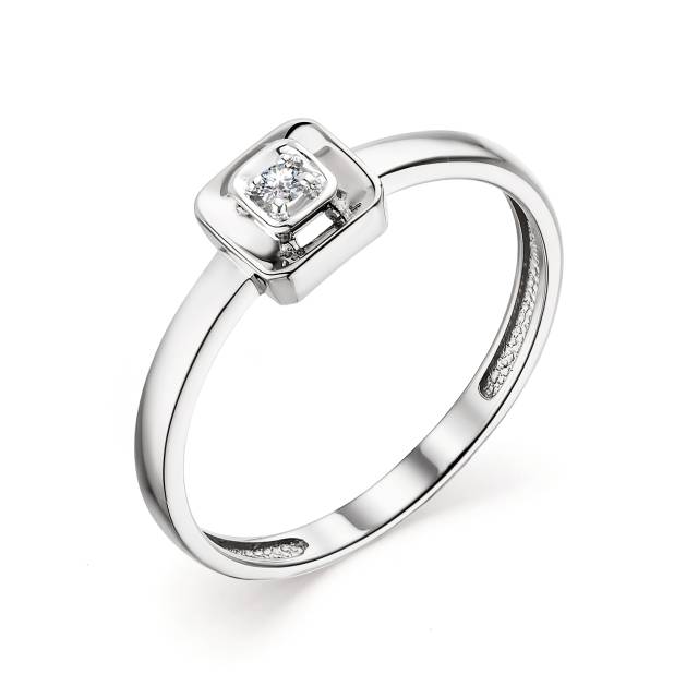 Помолвочное кольцо из белого золота с бриллиантом (041874)