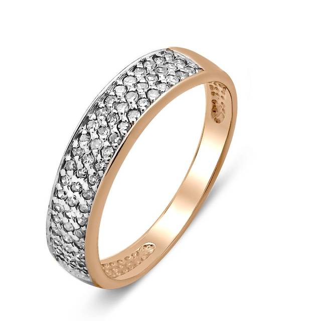 Кольцо из красного золота с бриллиантами (028345)