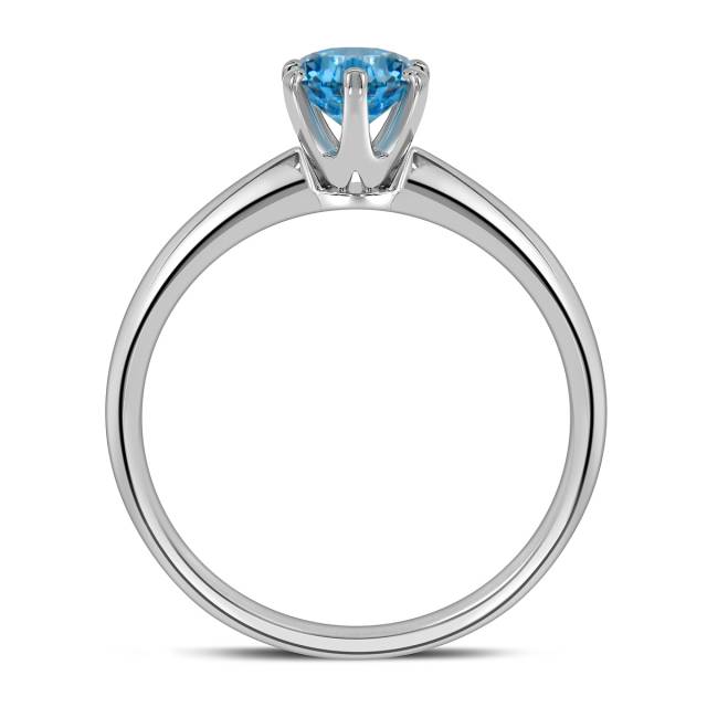Помолвочное кольцо из белого золота с голубым бриллиантом (060229)