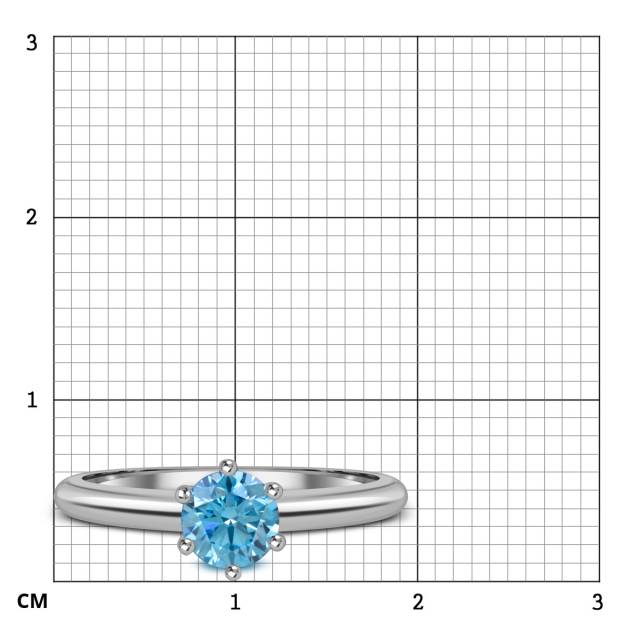 Помолвочное кольцо из белого золота с голубым бриллиантом (060229)
