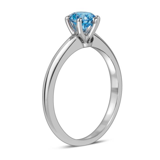 Помолвочное кольцо из белого золота с голубым бриллиантом (060229)