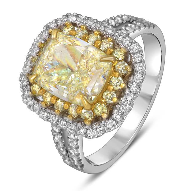 Помолвочное кольцо из белого золота с бриллиантами  (055654)