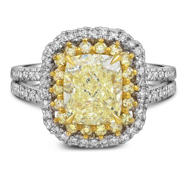 Помолвочное кольцо из белого золота с бриллиантами  (055654)