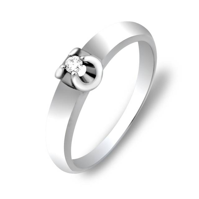 Помолвочное кольцо из белого золота с бриллиантом (023373)