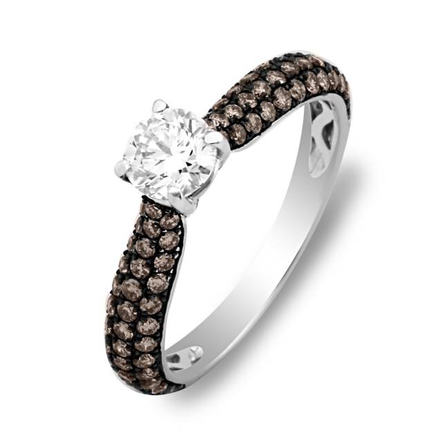 Помолвочное кольцо из белого золота с бриллиантами (015547)