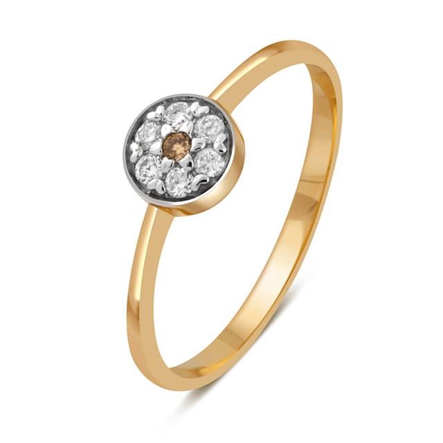 Кольцо из красного золота с бриллиантами (045546)