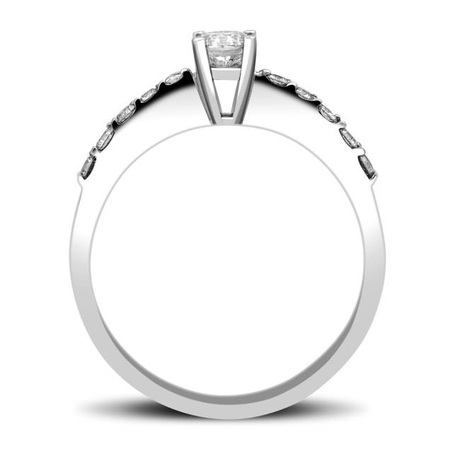 Помолвочное кольцо из белого золота с бриллиантами (010016)