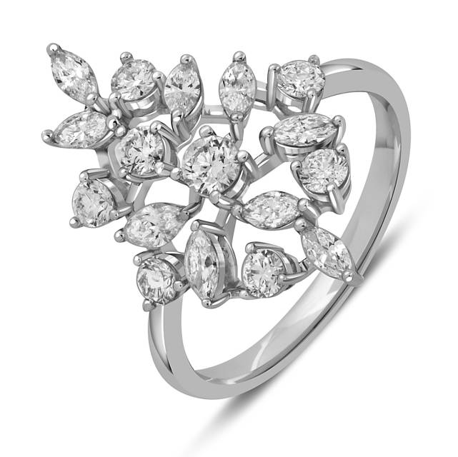 Кольцо из белого золота с бриллиантами (051634)