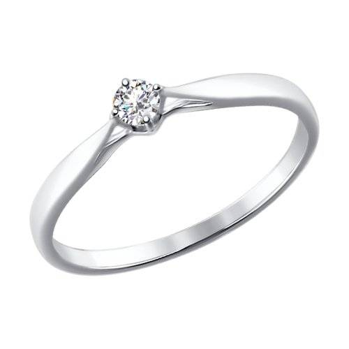 Помолвочное кольцо из белого золота с бриллиантом (026264)
