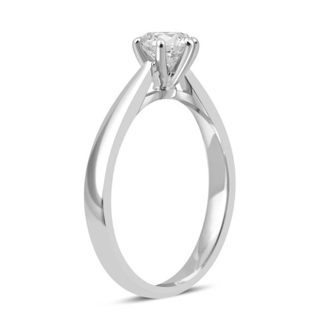 Помолвочное  кольцо из белого золота с бриллиантом (042381)