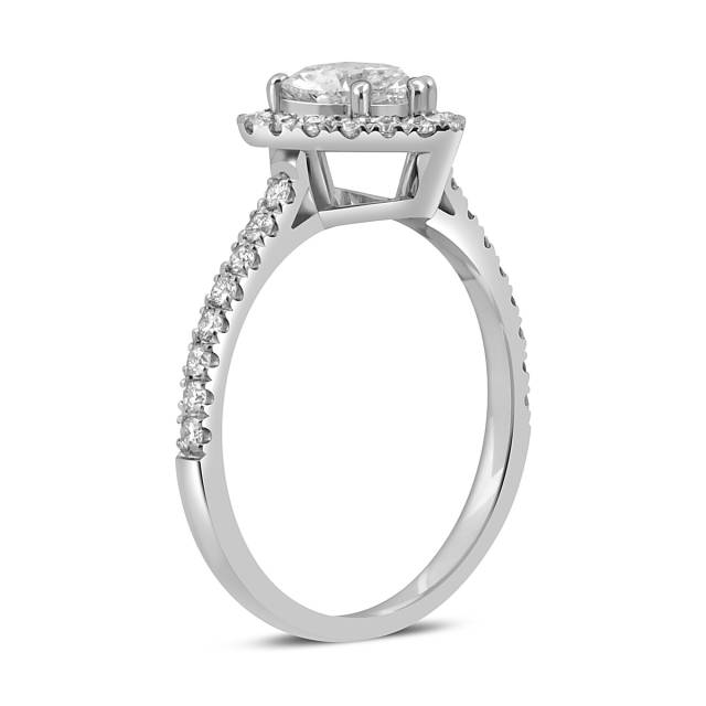 Помолвочное кольцо из белого золота с бриллиантами (050095)